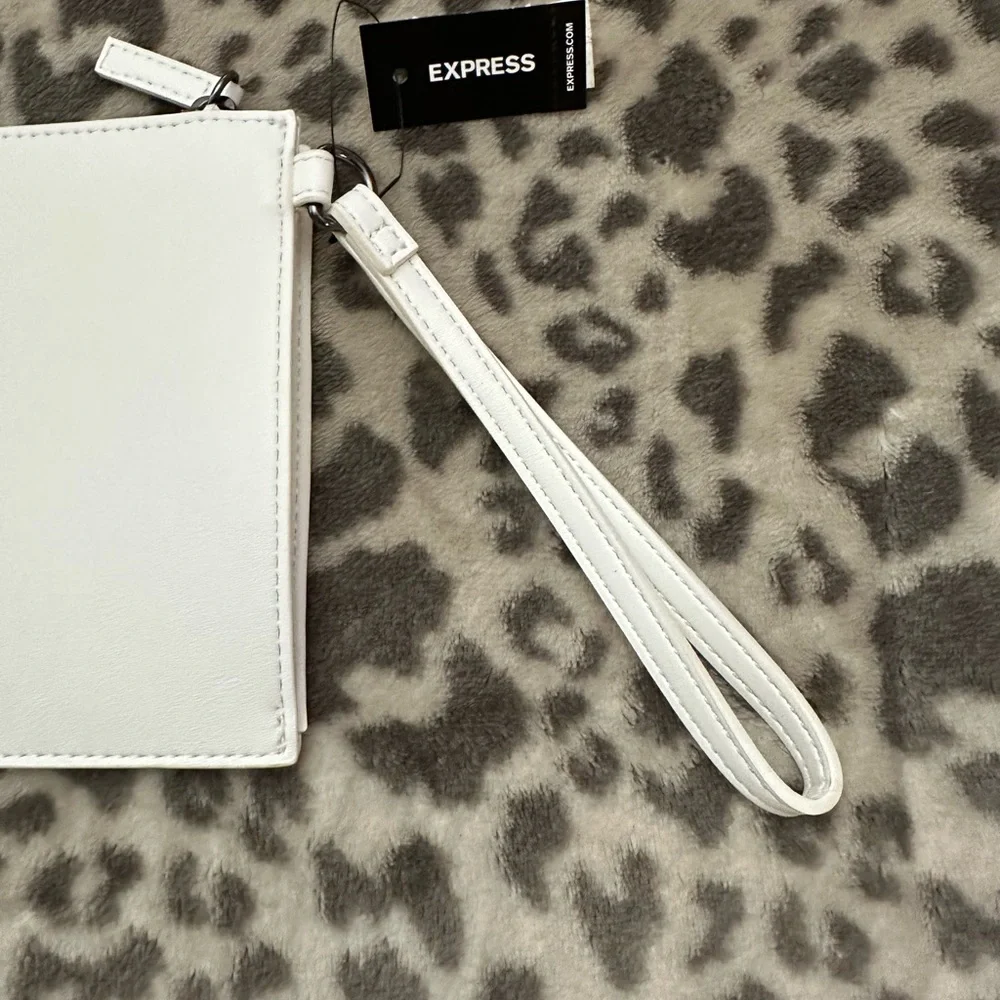 Express Grommet Embellished Wristlet Purse in White